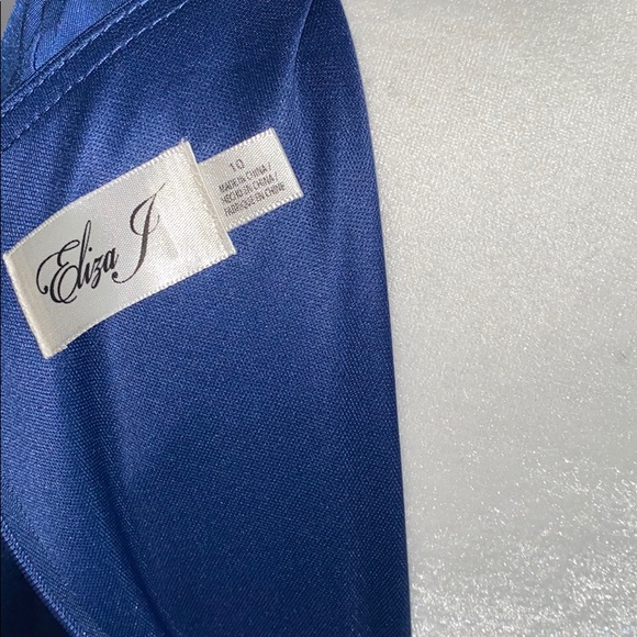 NWOT Eliza J Long Sleeve Faux Wrap Knit Dress Blue - Picture 9 of 9